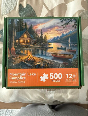 Mountain Lake Campfire Puzzle - 500 Pieces